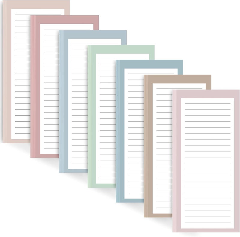 AZUREAL 7 Pack Magnetic Notepads for Refrigerator, 30 Pages/Book Grocery List Magnet Pad for Fridge, Design Magnetic Grocery List Pad for Fridge, Grocery List Notepad, To-Do Memos, List - Image 1